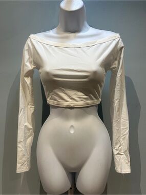 J. Valentine Cropped White Longsleeve Small/Medium NWOT